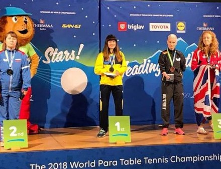 Марина Литовченко победила на чемпионате мира по паралимпийскому настольному теннису